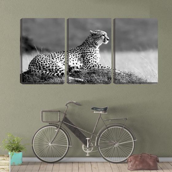 Imagem de Quadro Decorativo 55x110 guepardo na savana pb