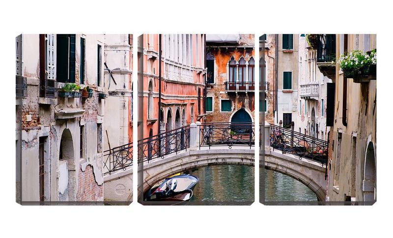 Imagem de Quadro Decorativo 55x110 ponte arqueada em veneza