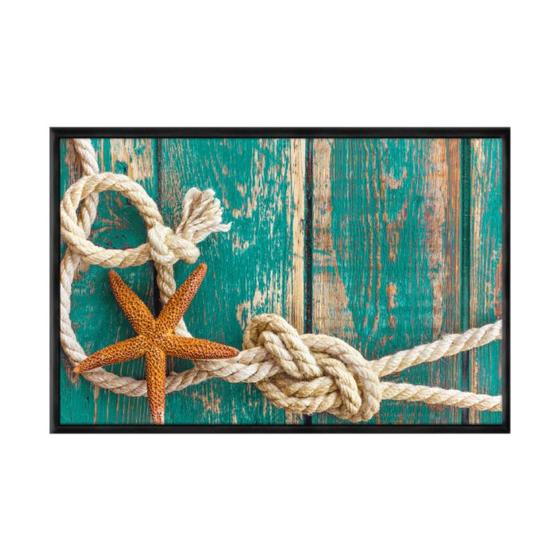 Imagem de Quadro decorativo 60x80cm canvas concha mar oceano navio corda marinha ct014