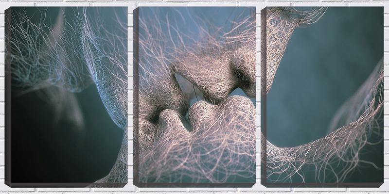 Imagem de Quadro Decorativo 68x126 o beijo entre fios