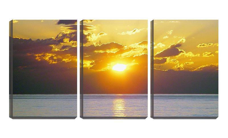 Imagem de Quadro Decorativo 68x126 pôr do sol entre nuvens