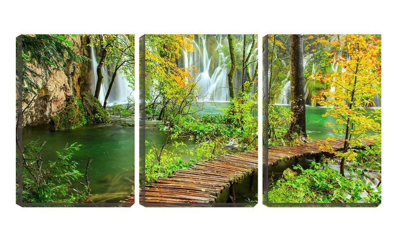 Imagem de Quadro Decorativo 80x140 plataforma na cachoeira