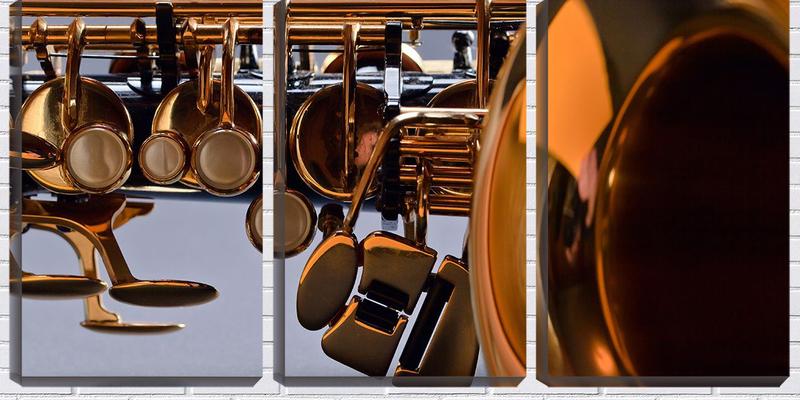 Imagem de Quadro Decorativo 80x140 textura de instrumentos musicais