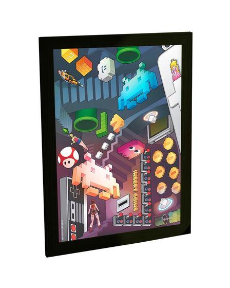 Imagem de Quadro Decorativo A3 Jogos Retro Fliperama Videogame