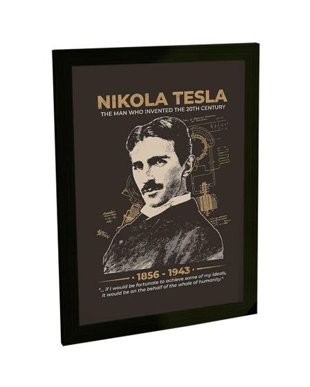 Imagem de Quadro Decorativo A3 Nikola Tesla Inventor Ciência