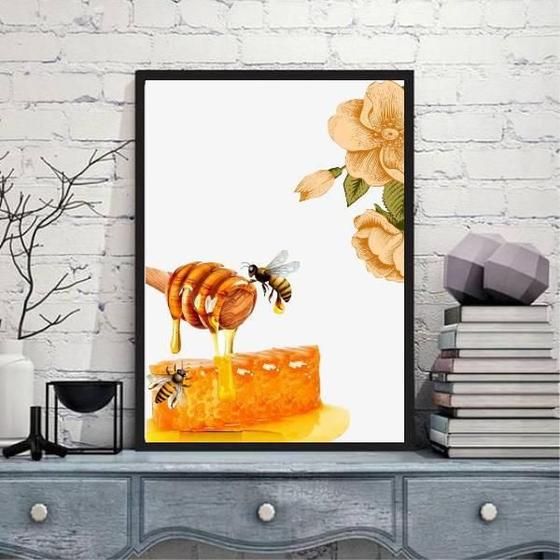 Imagem de Quadro Decorativo Abelhas Com Mel 33X24Cm