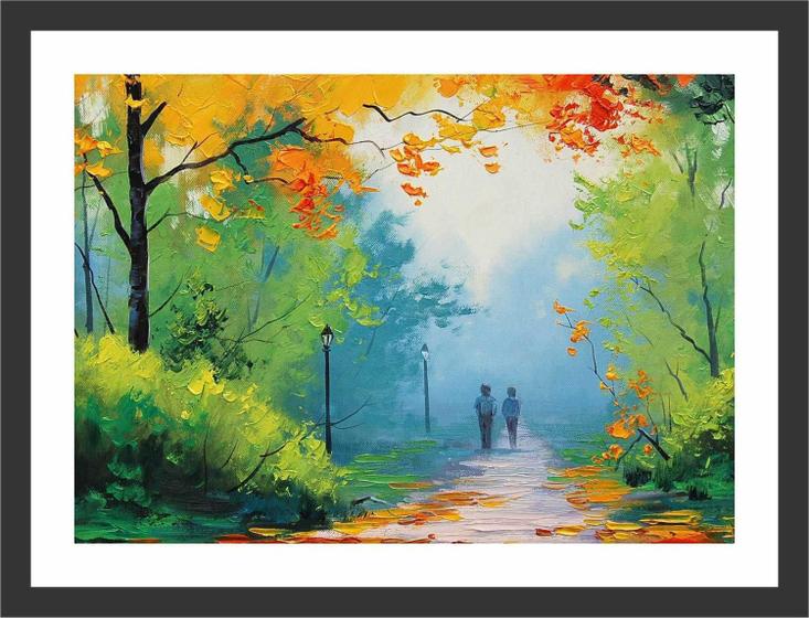 Imagem de Quadro Decorativo Abstrato Árvore Paisagens Salas Quartos Decorações Com Moldura