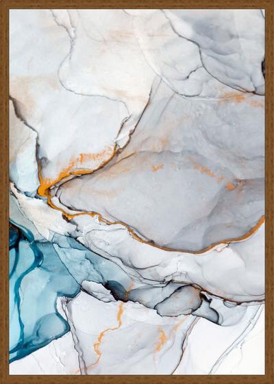 Quadro Decorativo Abstrato Mármore Azul com Moldura - Modelo2 30x42cm Menor preço em Quadro Decorativo Abstrato Mármore Azul com Moldura - Modelo2 30x42cm