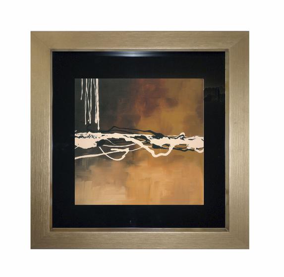 Imagem de Quadro decorativo abstrato moldura paspatur preto e vidro