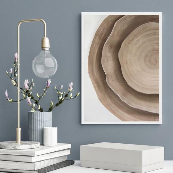 Imagem de Quadro Decorativo Abstrato Rústico Marrom 33x24cm - com vidro
