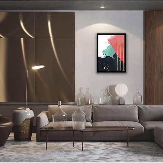 Imagem de Quadro Decorativo Abstrato ul, Rosa E Preto I