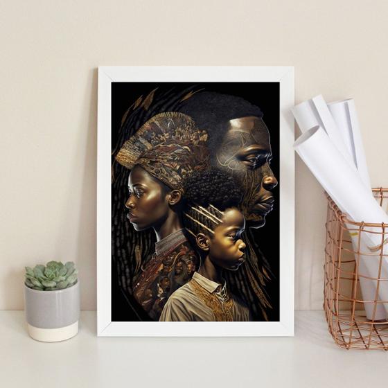 Imagem de Quadro Decorativo Africanos 24x18cm - com vidro