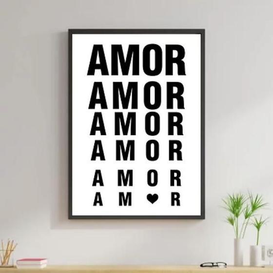 Imagem de Quadro Decorativo Amor Ótica 24X18Cm Com Vidro Madeira Preta
