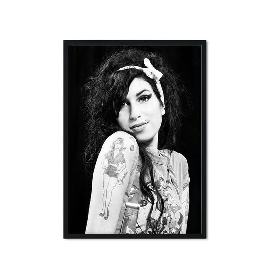 Imagem de Quadro Decorativo Amy Winehouse Black White Sala 33X43CM