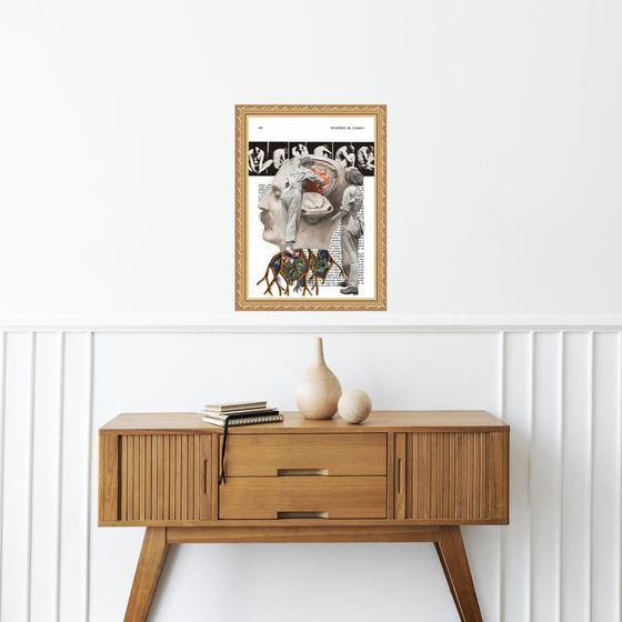 Imagem de Quadro Decorativo Anatomia Cerebro Vintage 24x18cm - com vidro
