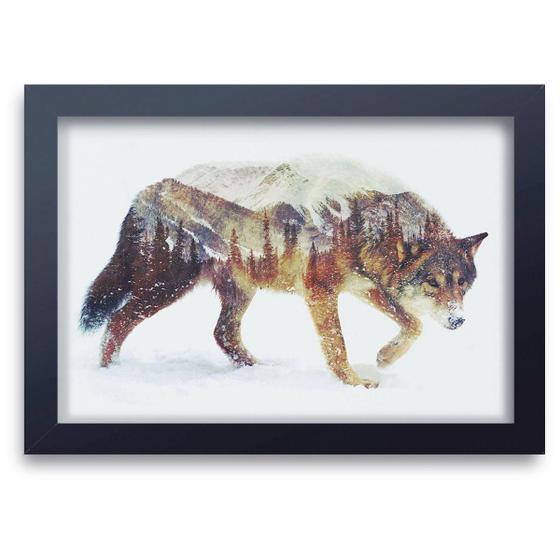 Imagem de Quadro Decorativo Animais 80 Lobo MDF 30x45cm