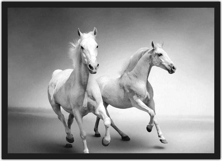 Imagem de Quadro Decorativo Animais Cavalo Com Moldura Salas Decorações Interiores