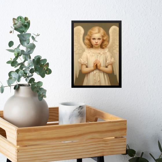 Imagem de Quadro Decorativo Anjo Menininha 45x34cm - com vidro