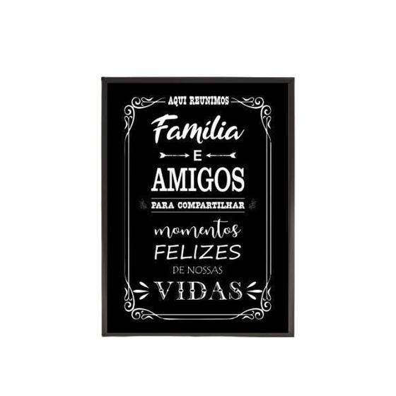 Imagem de Quadro Decorativo Aqui Reunimos Família E Amigos 20X30Cm