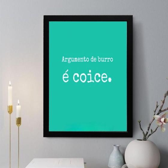 Imagem de Quadro Decorativo Argumento De Burro É Coice 24X18Cm