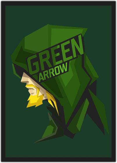 Imagem de Quadro Decorativo Arqueiro Verde Super Heróis Geek Séries Filmes Cinema Decorações Com Moldura