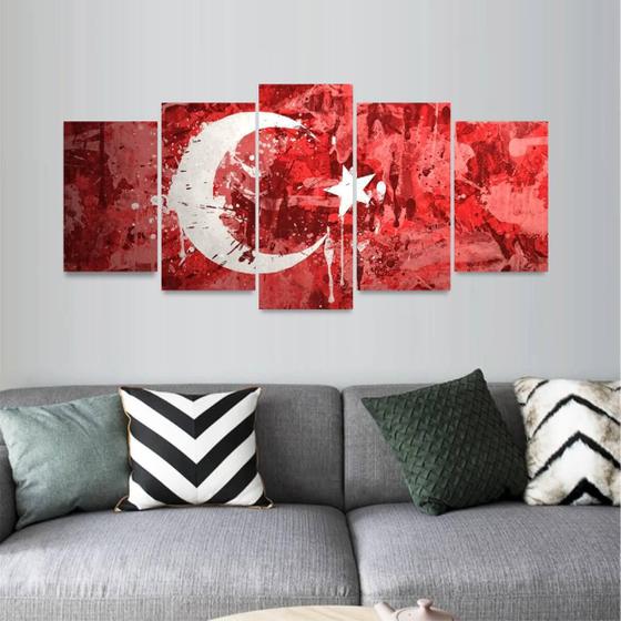 Imagem de Quadro Decorativo Arte Bandeira Turquia Mosaico