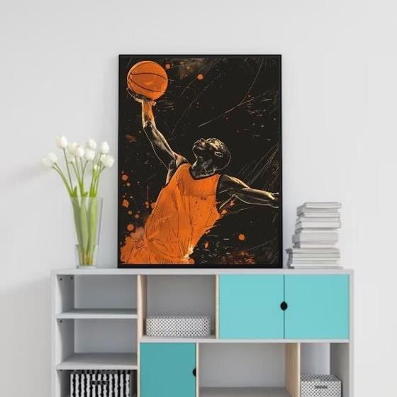 Imagem de Quadro Decorativo Arte Basquete 24X18Cm