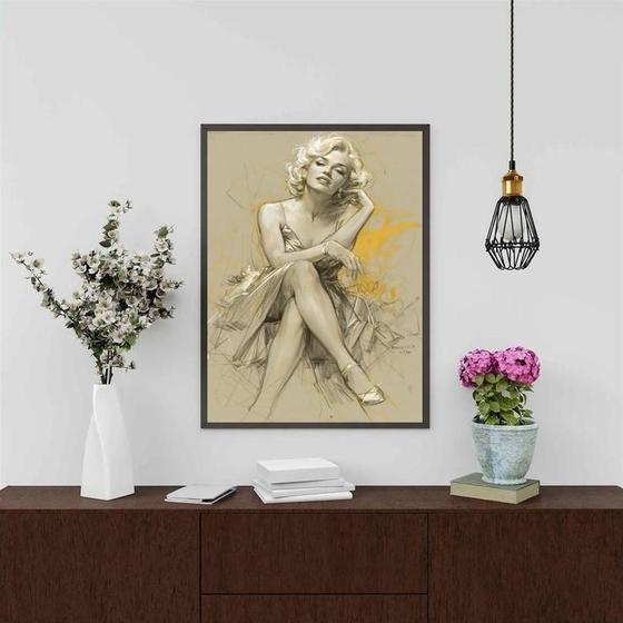 Imagem de Quadro Decorativo Arte Marilyn Monroe 33X24Cm