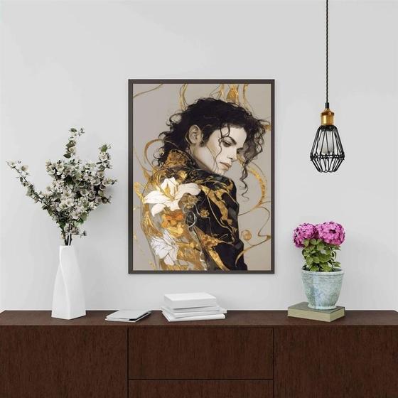 Imagem de Quadro Decorativo Arte Michael Jackson 24x18cm