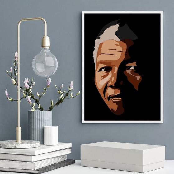 Imagem de Quadro Decorativo Arte Nelson Mandela 24x18cm - com vidro