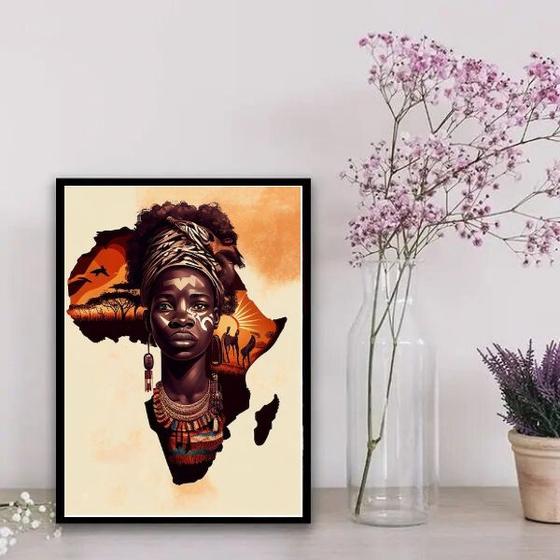 Imagem de Quadro Decorativo Arte Povo Africano 24x18cm