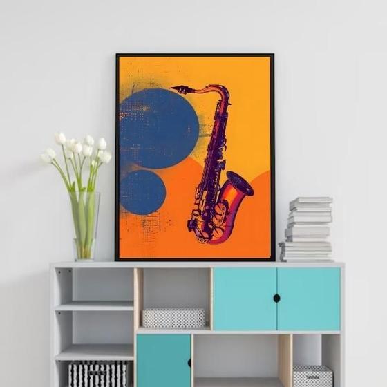 Imagem de Quadro Decorativo Arte Saxofone 24X18Cm