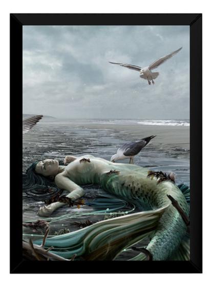 Imagem de Quadro Decorativo Arte Sereia Morta Na Praia