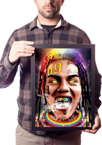 Imagem de Quadro Decorativo Arte Tekashi 6ix9ine Rap Trap Punani