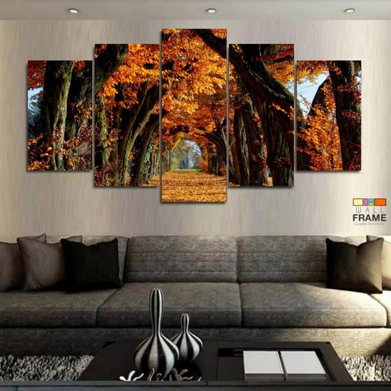 Imagem de Quadro Decorativo Árvores de Outono  130x63 em tecido