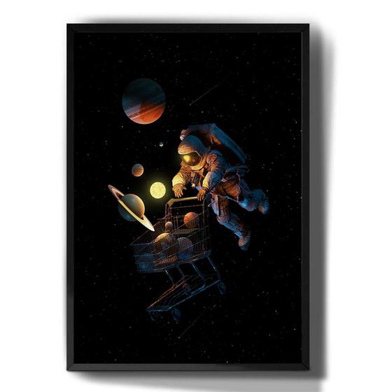 Imagem de Quadro Decorativo Astronauta Comprando Planetas Arte