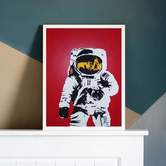 Imagem de Quadro Decorativo Astronauta Pop Art 45x34cm