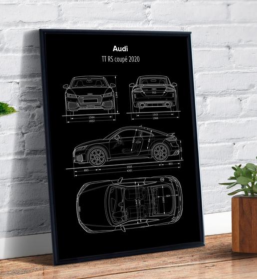 Imagem de Quadro Decorativo Audi Tt Rs Coupé Desenho Carro