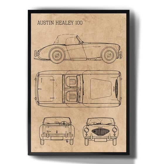 Imagem de Quadro Decorativo Austin Healey 100 Carro Desenho