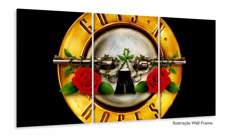 Imagem de Quadro Decorativo Banda Guns N Roses 120x60 3 peças sala