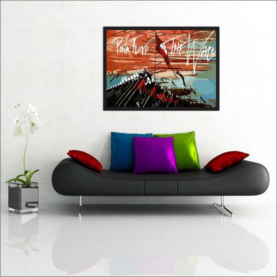 Imagem de Quadro Decorativo Banda Pink Floyd Salas Quartos Decorações Com Moldura