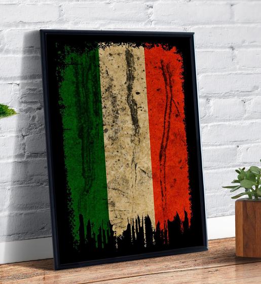 Imagem de Quadro Decorativo Bandeira Da Italia Desgastada