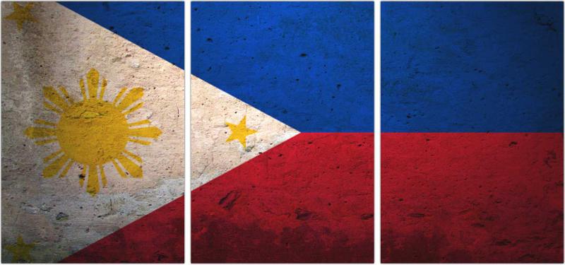 Imagem de Quadro Decorativo Bandeira das Filipinas Países Decoração Quartos Sala