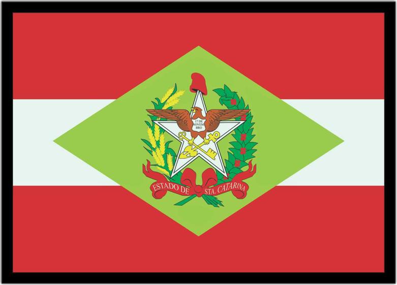 Imagem de Quadro Decorativo Bandeira De Santa Catarina Escritórios Salas Lojas Quartos Com Moldura RC047