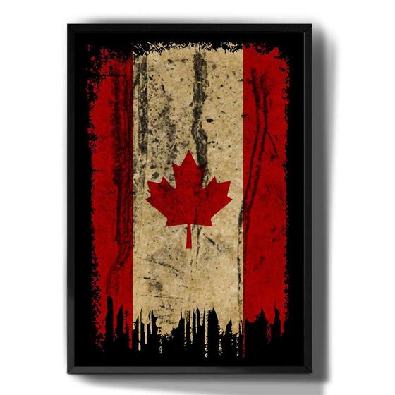 Imagem de Quadro Decorativo Bandeira Do Canada Desgastada Arte