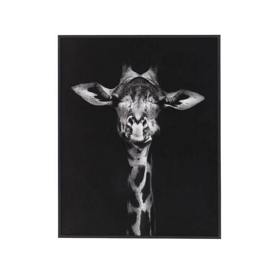 Imagem de Quadro Decorativo Barcelona Girafa Preto E Branco 40X50Cm