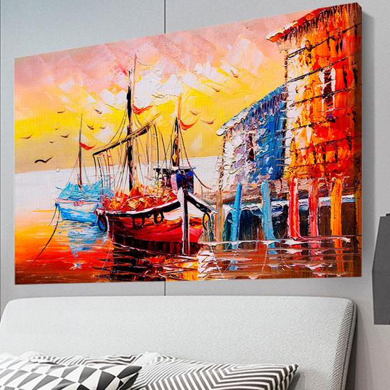 Imagem de Quadro Decorativo Barco Canvas  60x90 - Foto Paulista