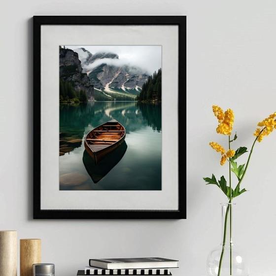 Imagem de Quadro Decorativo Barco Lago 60x48cm