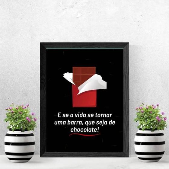 Imagem de Quadro Decorativo Barra De Chocolate 45X34Cm Moldura Branca