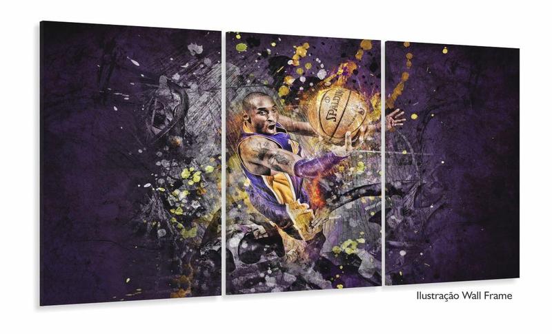 Imagem de Quadro Decorativo Basquete 3 Peças 120x60 Cm Em Tecido